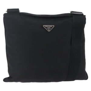 Borsa a tracolla PRADA in nylon nero argento Auth 146835 - Jerrillo