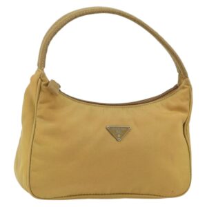 PRADA Borsa portaoggetti in nylon beige argento Auth 147402 - Jerrillo