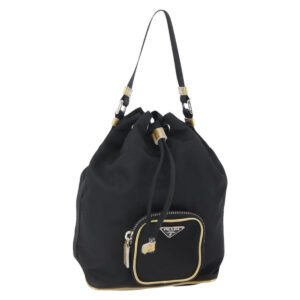Borsa a mano PRADA in nylon nero argento Auth 147526 - Jerrillo