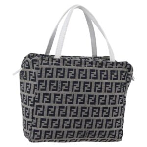 FENDI Zucchino Canvas Hand Bag Navy Auth 148236 - Jerrillo