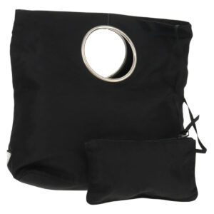 Borsa a mano PRADA in nylon nero argento Auth 148425 - Jerrillo