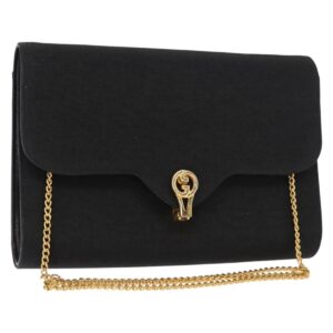 Borsa a tracolla con catena GUCCI in nylon nero oro Auth 148820 - Jerrillo