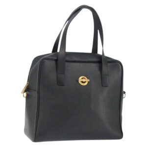 CELINE Borsa a mano in pelle nera e oro Auth 149040 - Jerrillo