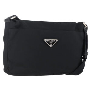 Borsa a tracolla PRADA in nylon nero argento Auth 149391 - Jerrillo