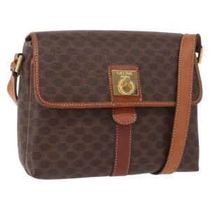 Borsa a tracolla in tela Macadam CELINE in pelle PVC marrone oro Auth 149636 - Jerrillo