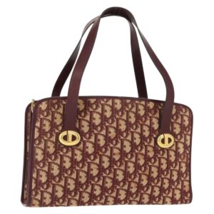 Borsa a mano in tela Trotter di Christian Dior, colore rosso oro, autentica 150351 - Jerrillo