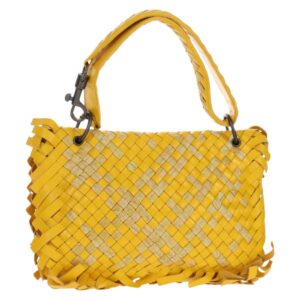 BOTTEGA VENETA INTRECCIATO Borsa a spalla Pelle Giallo 239897 Auth am9513V - Jerrillo