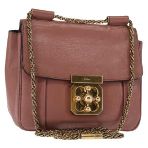 Borsa a tracolla Chloe Chain Elsie in pelle rosa e oro Auth BA6595 - Jerrillo