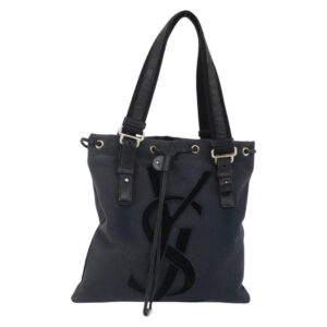SAINT LAURENT Borsa Kahala Tote in tela nera argento 123435 Auth BA7095 - Jerrillo