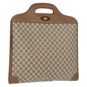 Borsa a mano GUCCI GG Supreme Web Sherry Line in PVC Beige Auth BA7127 - Jerrillo