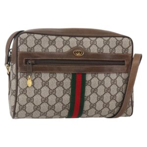 Borsa a tracolla GUCCI GG Supreme Web Sherry Line in PVC Beige Oro Auth BA7456 - Jerrillo
