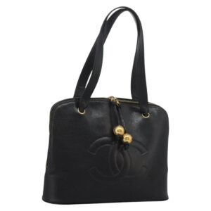 Borsa tote CHANEL COCO Mark in pelle di caviale nera CC Auth BD379 - Jerrillo