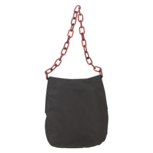 Borsa a tracolla con catena PRADA in nylon marrone Auth bs29917 - Jerrillo