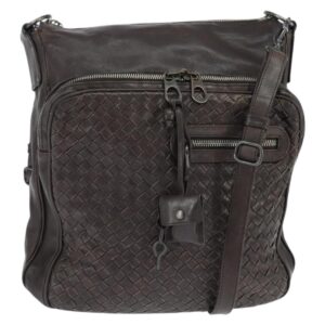 BOTTEGA VENETA INTRECCIATO Borsa a spalla in pelle marrone scuro Auth bs30413 - Jerrillo