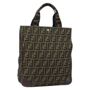 Borsa a mano FENDI Zucca in tela nera marrone Auth bs30793 - Jerrillo