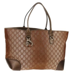 Borsa tote in tela GG GUCCI color marrone oro Auth ep11063 - Jerrillo
