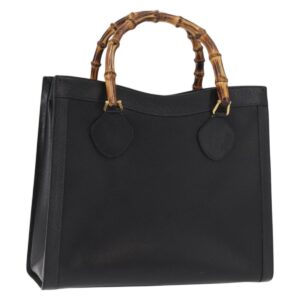 Borsa a mano GUCCI Bamboo in pelle nera e oro 002 1186 0260 Auth ep11571 - Jerrillo