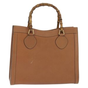 Borsa a mano GUCCI Bamboo in pelle marrone oro 002 1186 0260 Auth ep11657 - Jerrillo