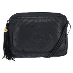 CHANEL Borsa a spalla Borsa a spalla Pelle di agnello Nero Oro CC Auth fm4907 - Jerrillo