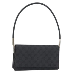 Borsa a tracolla in tela GG GUCCI nera argento 001 3815 Auth gh1129 - Jerrillo