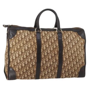 Borsa Boston in tela Trotter di Christian Dior marrone Auth gh842 - Jerrillo