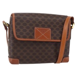 Borsa a tracolla in tela Macadam CELINE in pelle PVC marrone oro Auth ki6135 - Jerrillo