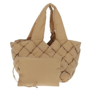 BOTTEGA VENETA Borsa a cassetta imbottita INTRECCIATO Nylon Beige 670207 Auth sw1603M - Jerrillo