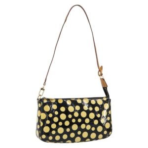 LOUIS VUITTON Vernis Yayoi Kusama Pochette Accessori Nero M91427 Auth 152796 - Jerrillo