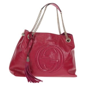 Borsa a tracolla GUCCI Chain Soho in pelle verniciata oro rosa 308982 Auth yk19530V - Jerrillo