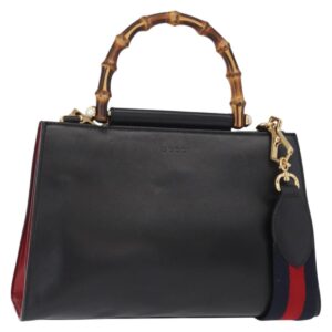 GUCCI Bamboo Sherry Line Nim Fair Bag Pelle 2 vie Nero 459076 Auth ar13801 - Jerrillo
