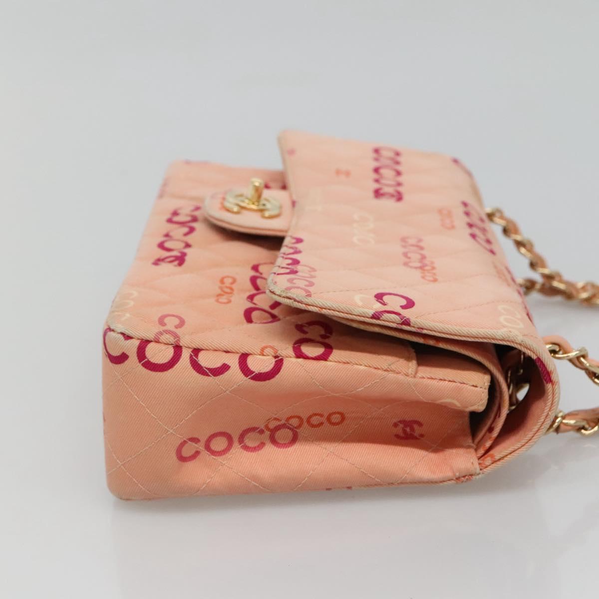 CHANEL Matelasse 25 COCO Icon Chain Shoulder Bag Canvas Pink CC Auth 115714 - Jerrillo image 3