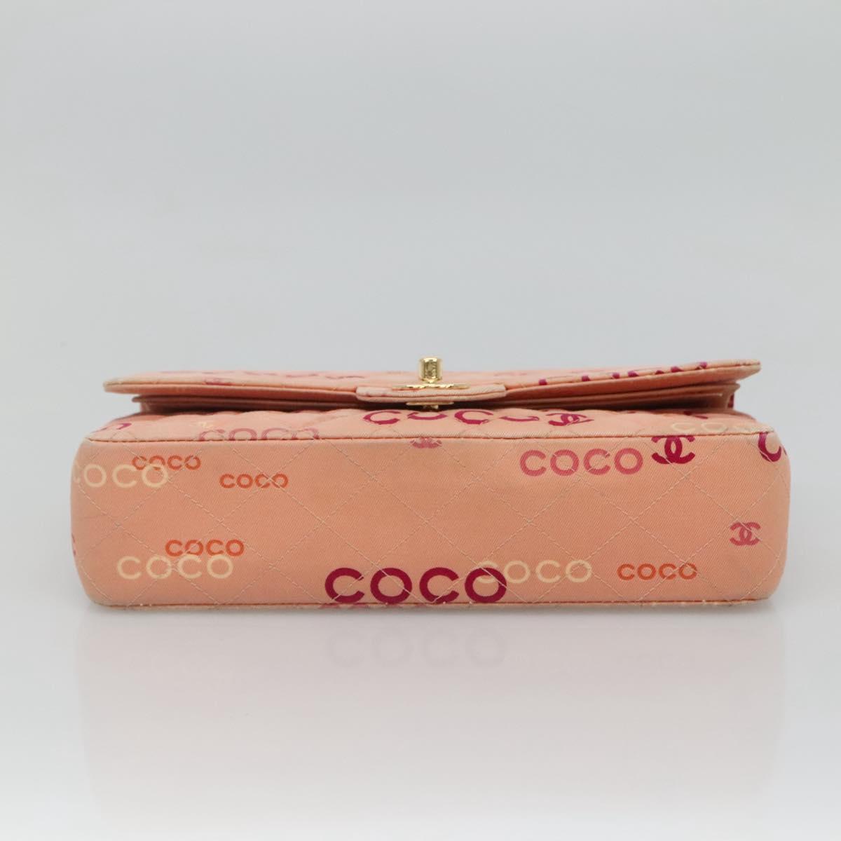 CHANEL Matelasse 25 COCO Icon Chain Shoulder Bag Canvas Pink CC Auth 115714 - Jerrillo image 5