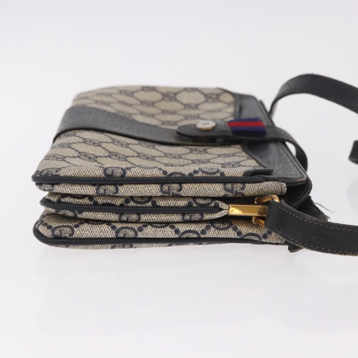 GUCCI GG Supreme Sherry Line Shoulder Bag PVC Navy Gold 49 02 029 Auth 125566 - Jerrillo image 3