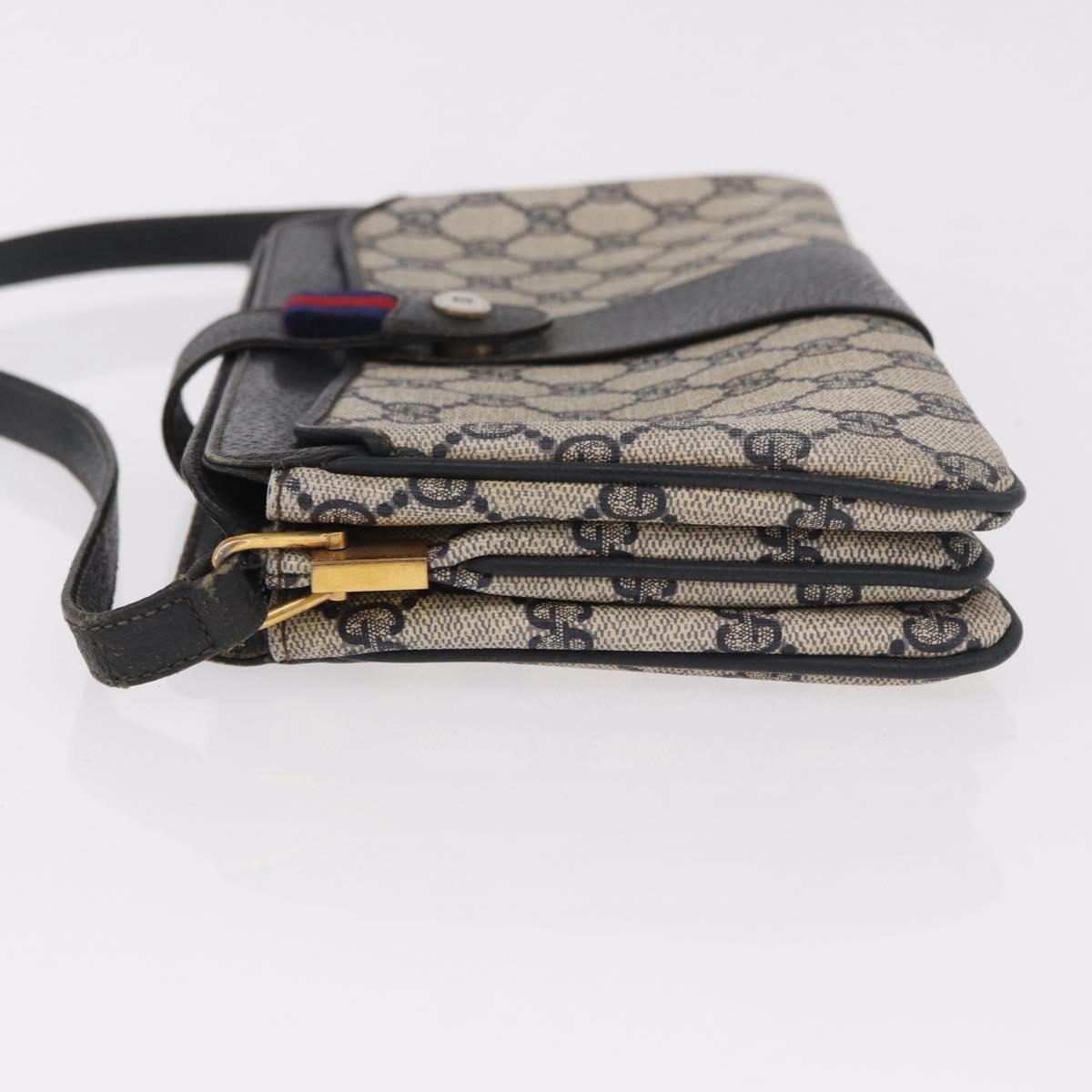 GUCCI GG Supreme Sherry Line Shoulder Bag PVC Navy Gold 49 02 029 Auth 125566 - Jerrillo image 4