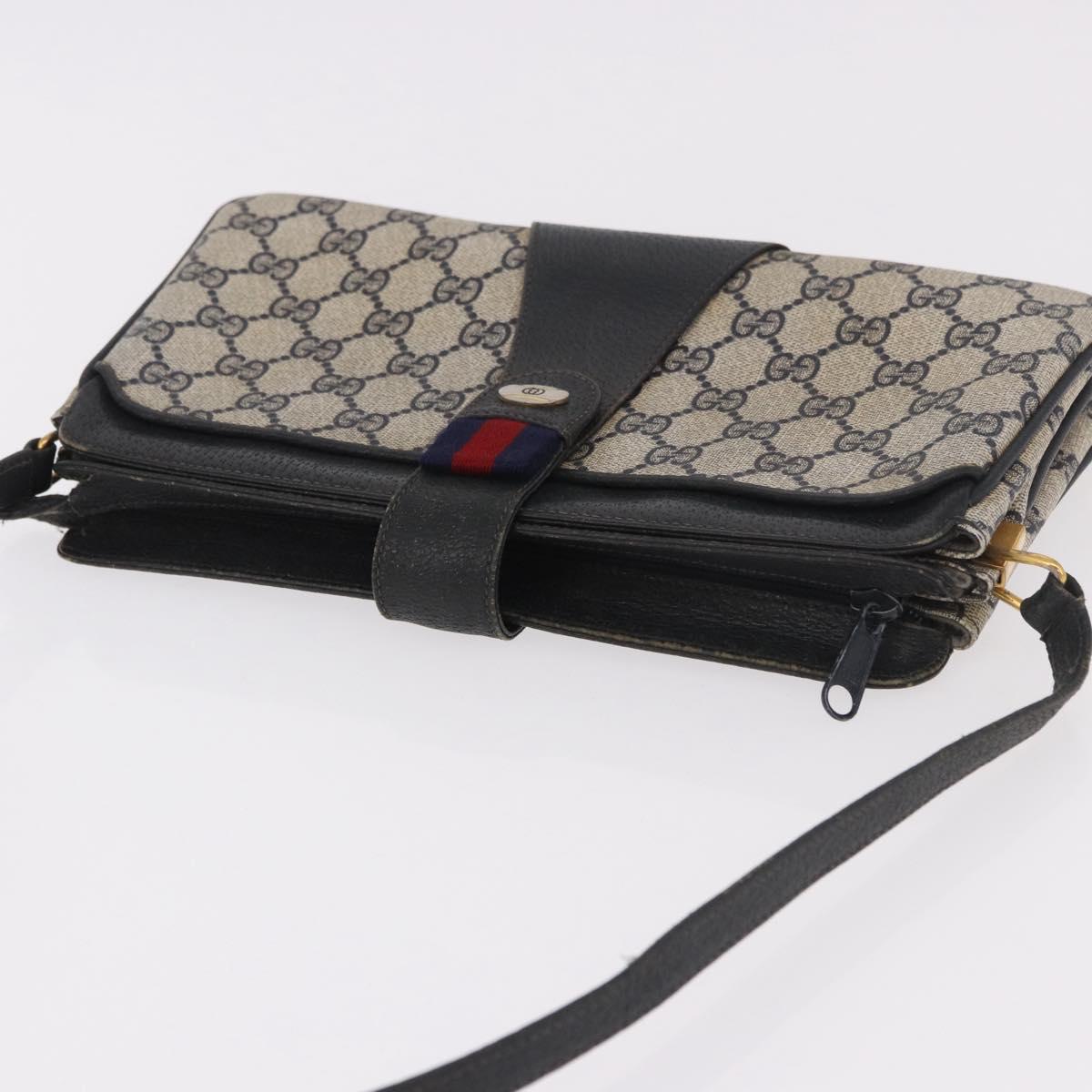 GUCCI GG Supreme Sherry Line Shoulder Bag PVC Navy Gold 49 02 029 Auth 125566 - Jerrillo image 6