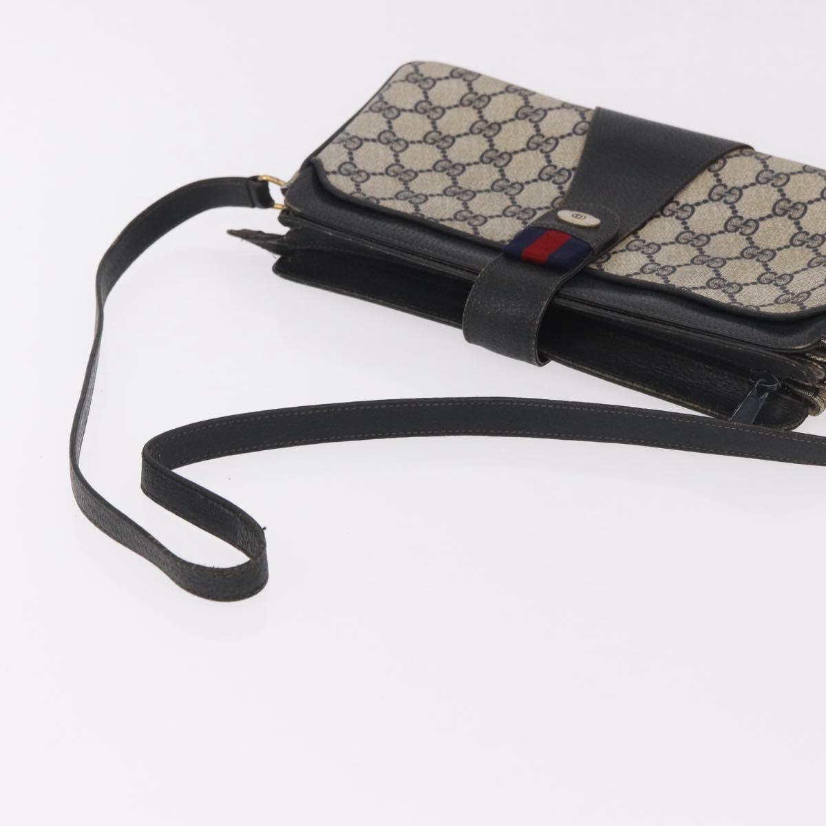 GUCCI GG Supreme Sherry Line Shoulder Bag PVC Navy Gold 49 02 029 Auth 125566 - Jerrillo image 7