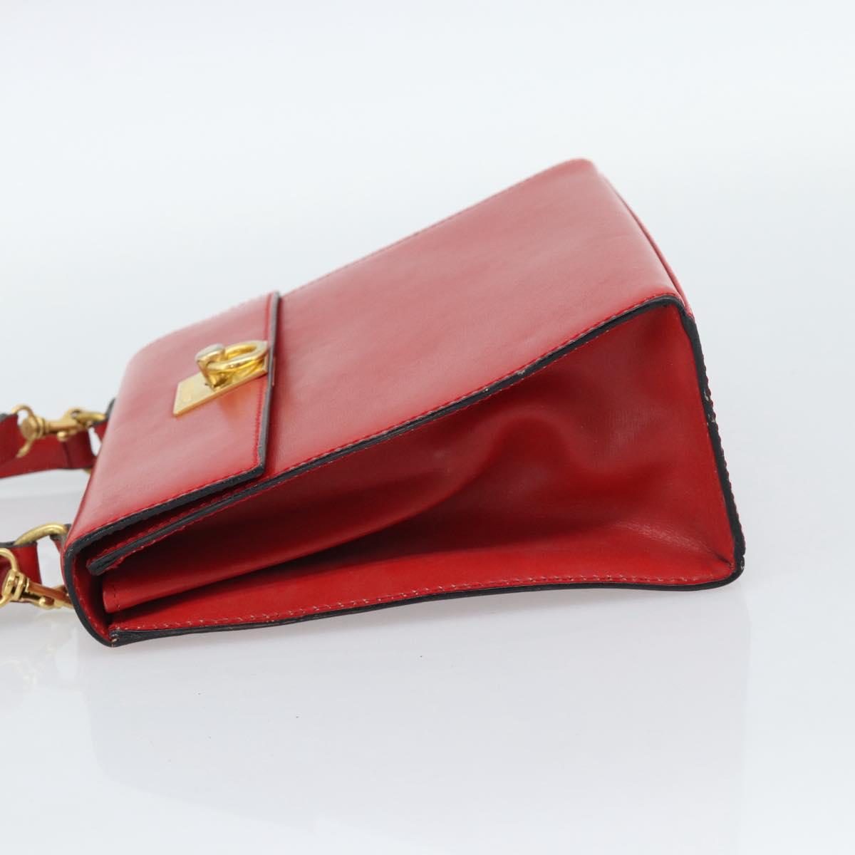 CELINE Hand Bag Leather 2way Red Gold Auth 127535 - Jerrillo image 3