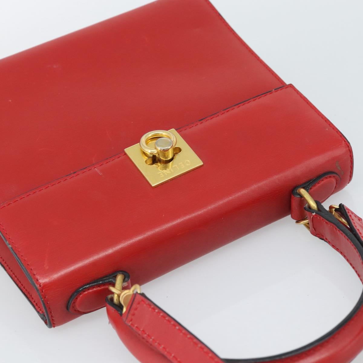 CELINE Hand Bag Leather 2way Red Gold Auth 127535 - Jerrillo image 6