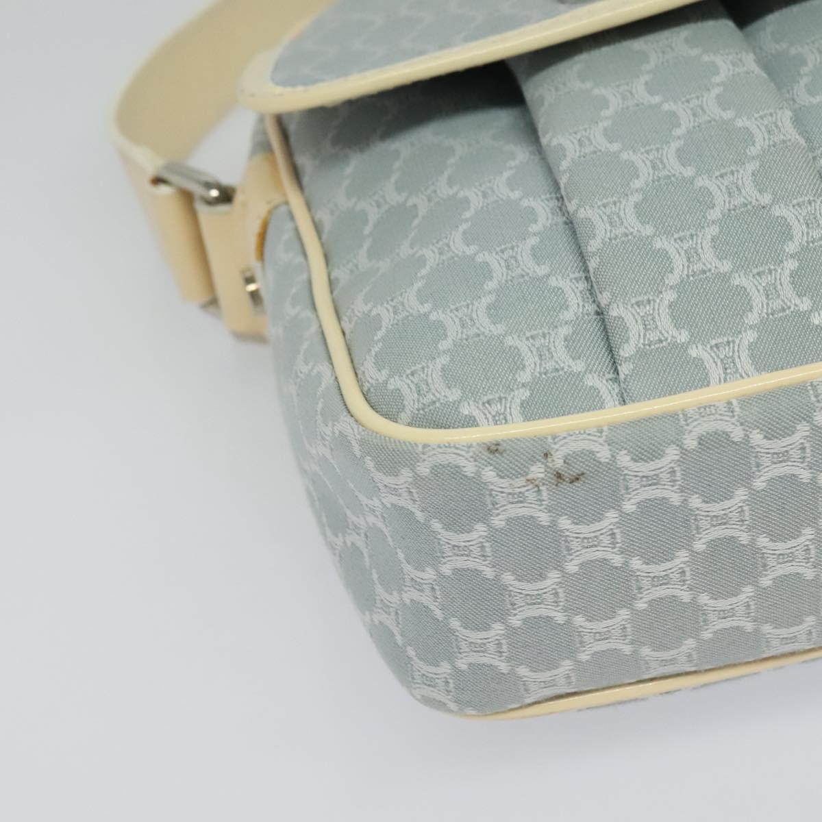 CELINE Macadam Canvas Shoulder Bag Light Blue Silver Auth 138328 - Jerrillo image 10