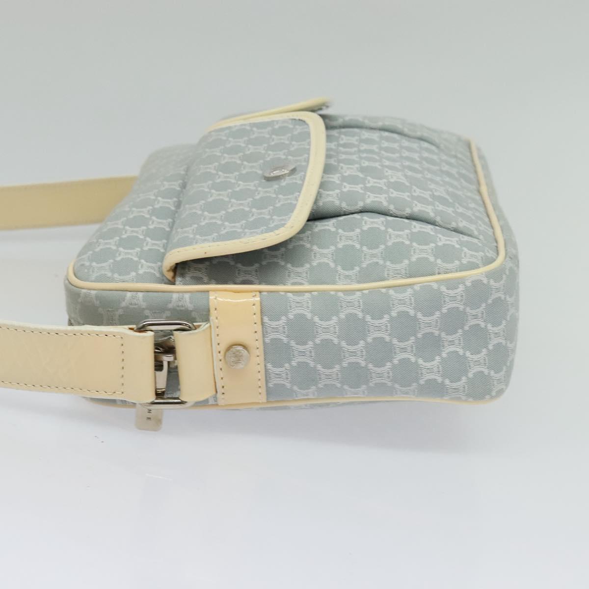 CELINE Macadam Canvas Shoulder Bag Light Blue Silver Auth 138328 - Jerrillo image 3