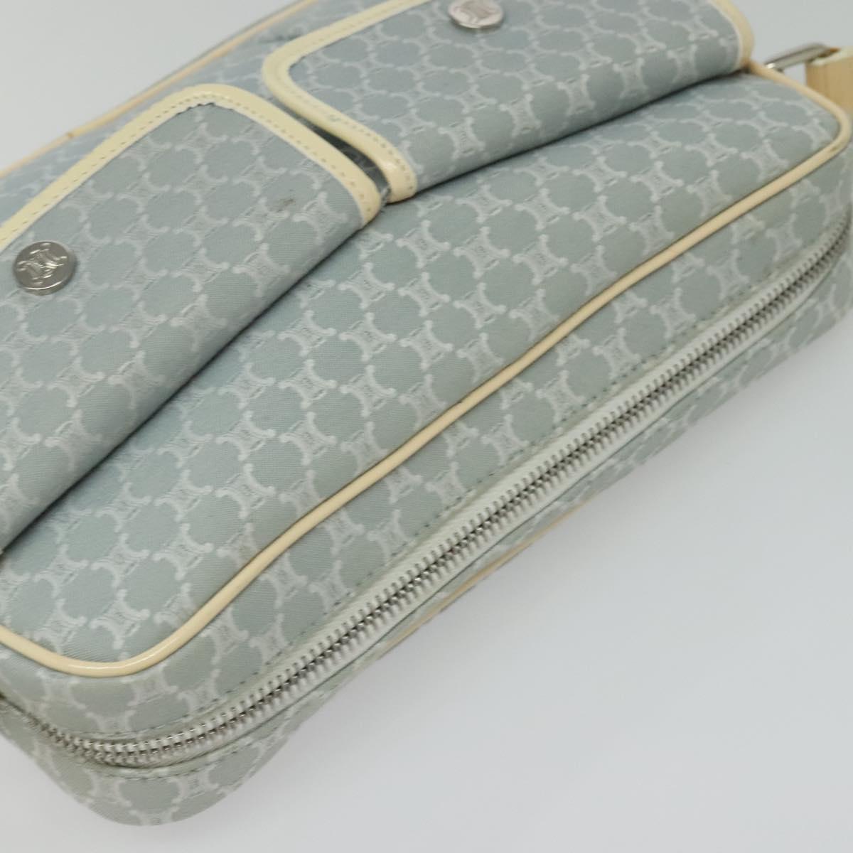 CELINE Macadam Canvas Shoulder Bag Light Blue Silver Auth 138328 - Jerrillo image 6