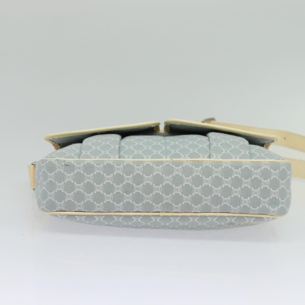 CELINE Macadam Canvas Shoulder Bag Light Blue Silver Auth 138328 - Jerrillo image 5