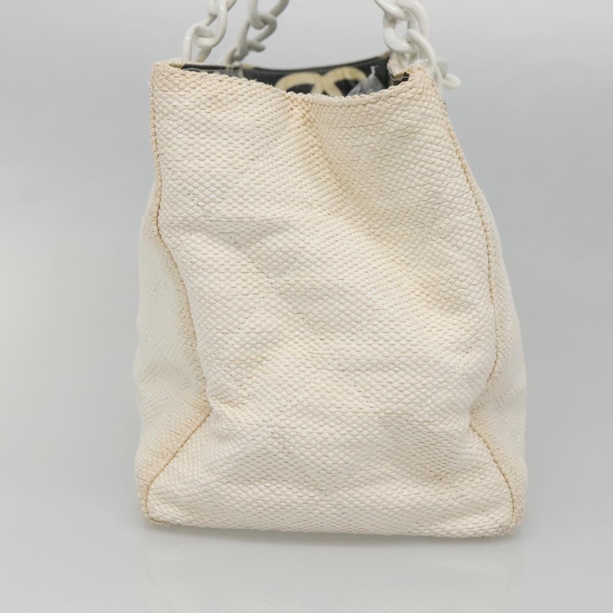 CHANEL Matelasse Chain Shoulder Bag Straw White Gold CC Auth 142166 - Jerrillo image 3