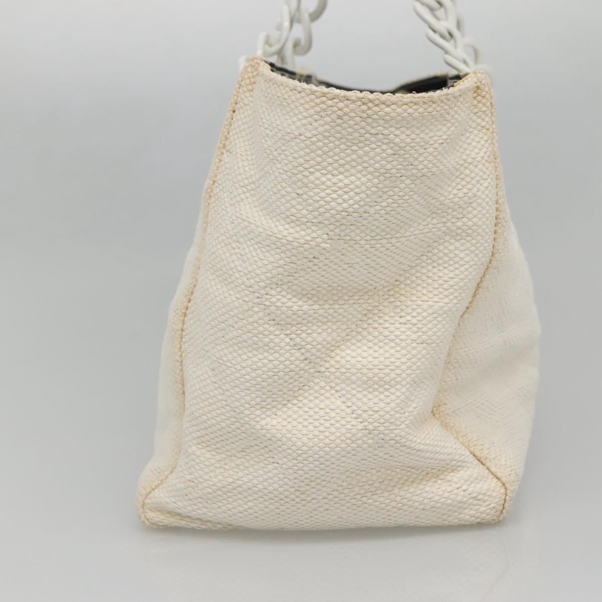 CHANEL Matelasse Chain Shoulder Bag Straw White Gold CC Auth 142166 - Jerrillo image 4