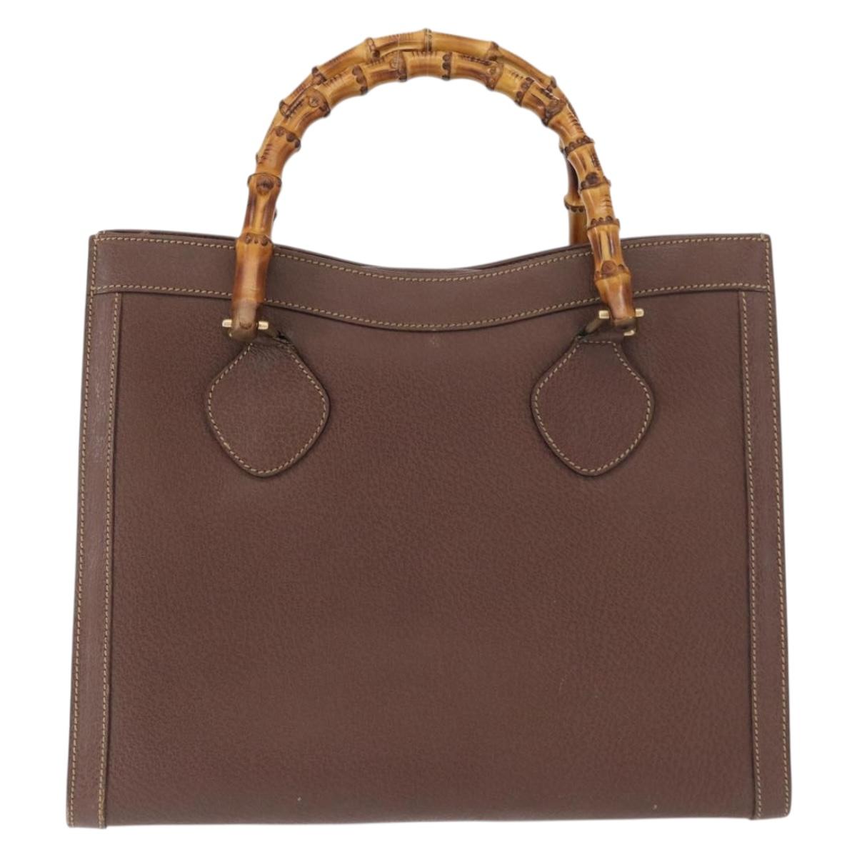 GUCCI Bamboo Tote Bag Leather Brown Gold 002 2853 0260 0 Auth 153064 - Jerrillo image 2