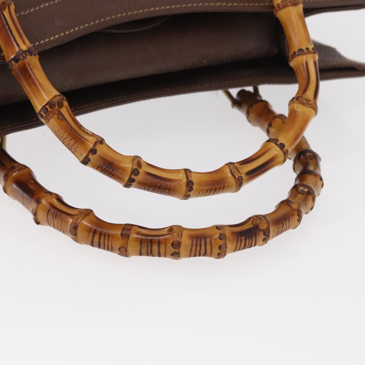 GUCCI Bamboo Tote Bag Leather Brown Gold 002 2853 0260 0 Auth 153064 - Jerrillo image 7
