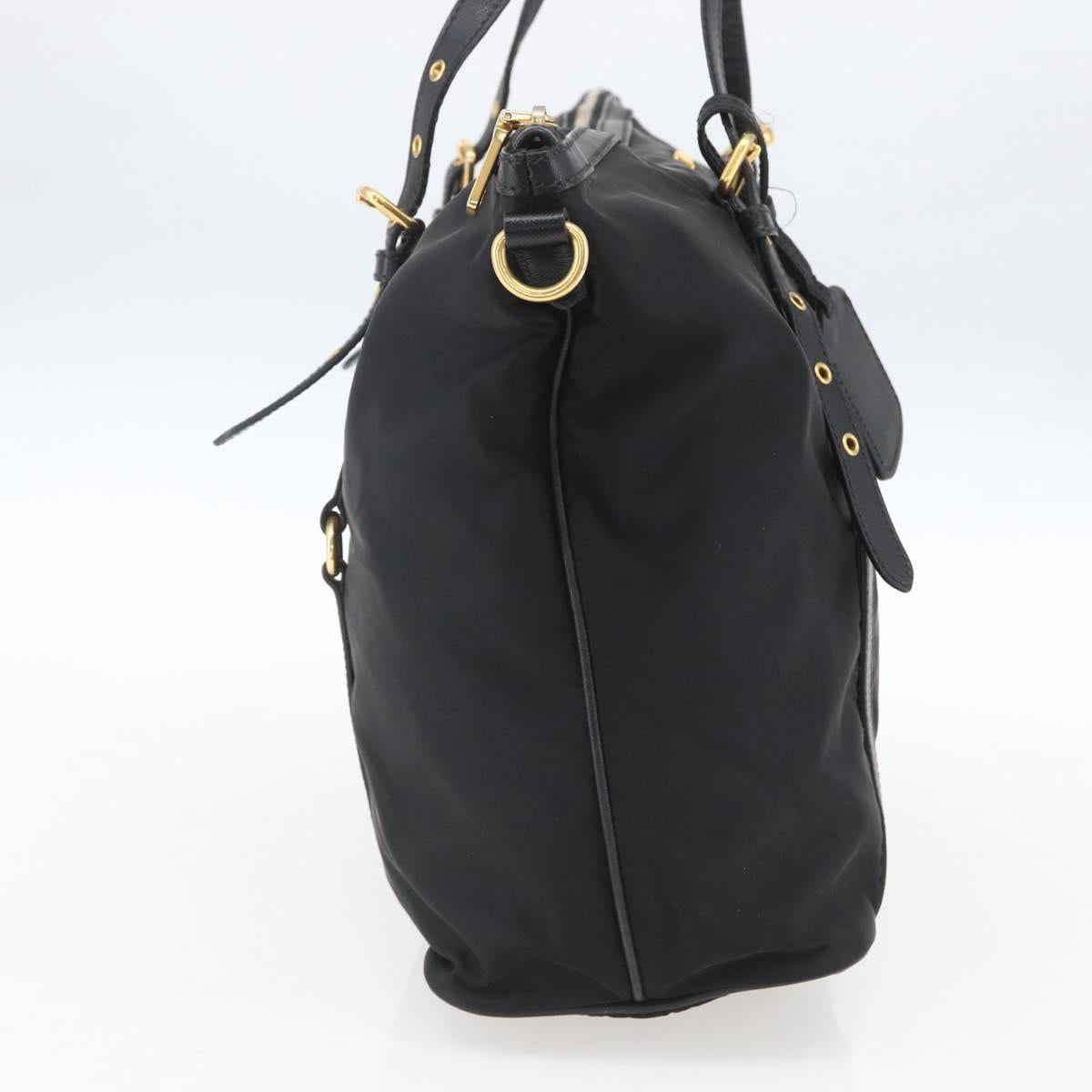 PRADA Tote Bag Nylon Black Gold Auth 166756 - Jerrillo image 3