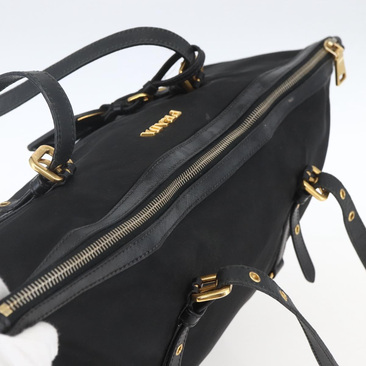 PRADA Tote Bag Nylon Black Gold Auth 166756 - Jerrillo image 6