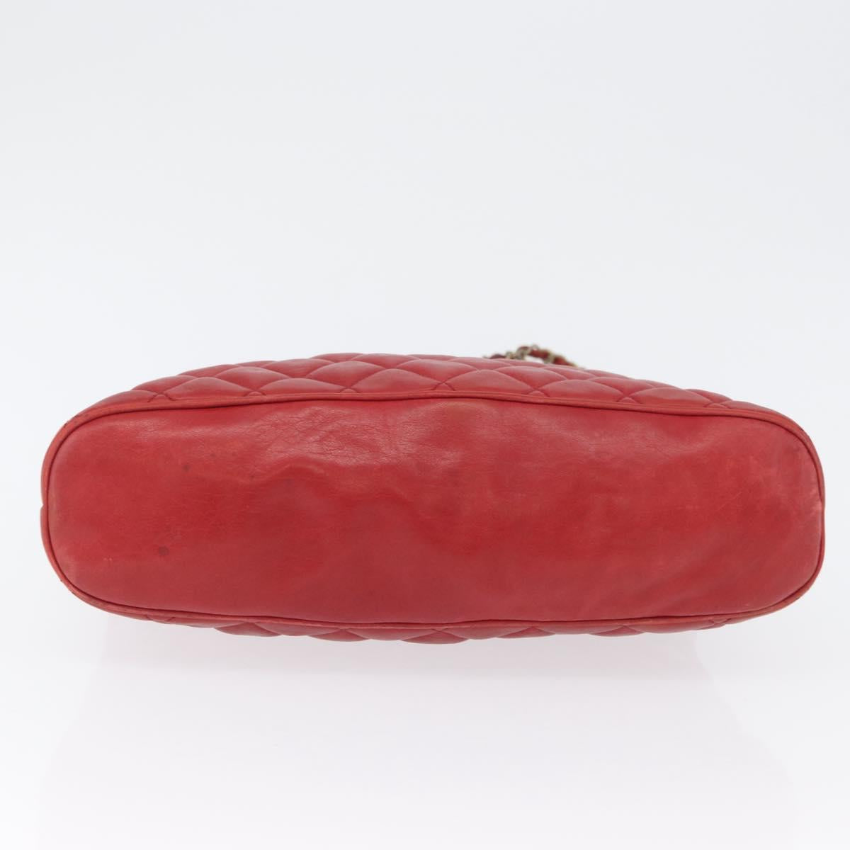 CHANEL Matelasse Chain Shoulder Bag Leather Red Gold CC Auth 169739 - Jerrillo image 10