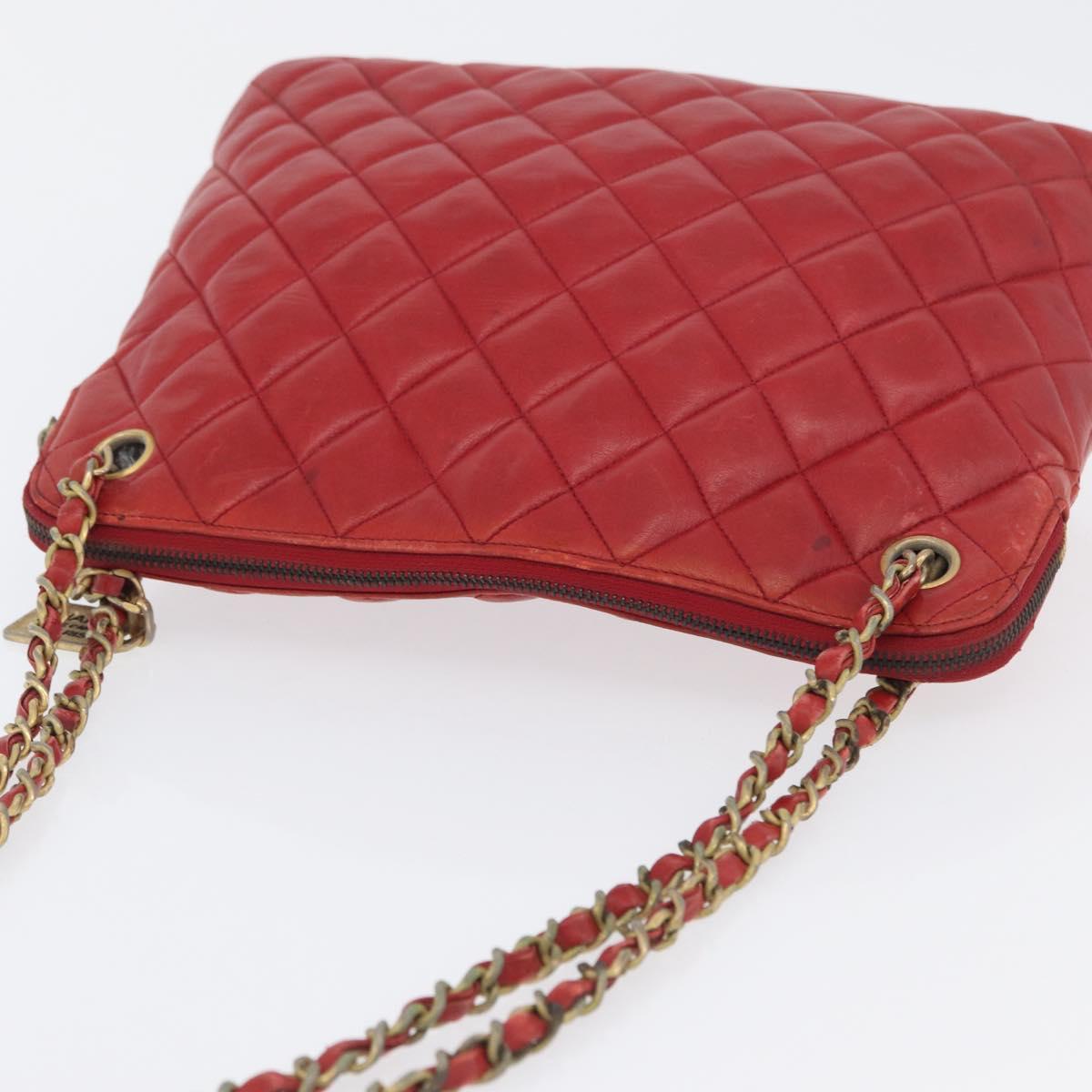 CHANEL Matelasse Chain Shoulder Bag Leather Red Gold CC Auth 169739 - Jerrillo image 6